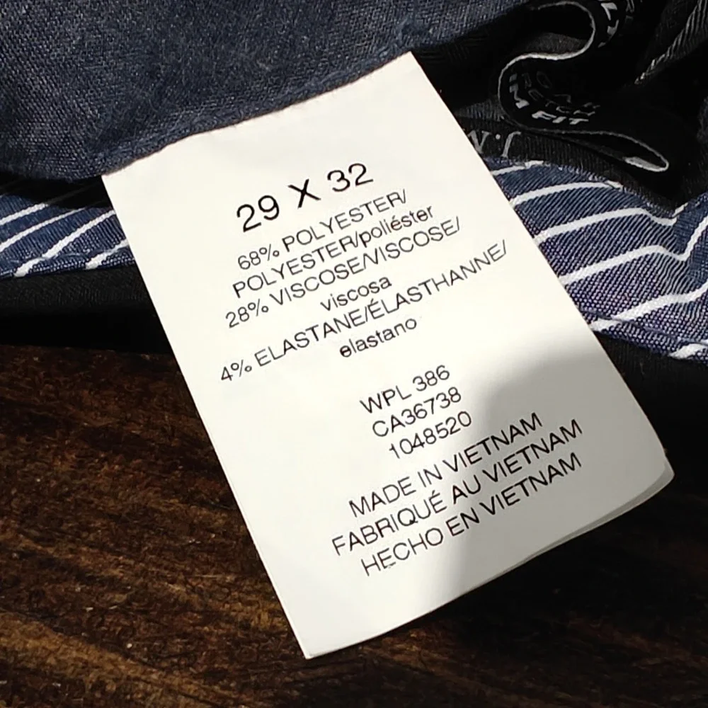 J.M Haggar‎ Men's Dress Pants Khakis Ultra Slim Black Size 29x32 NEW